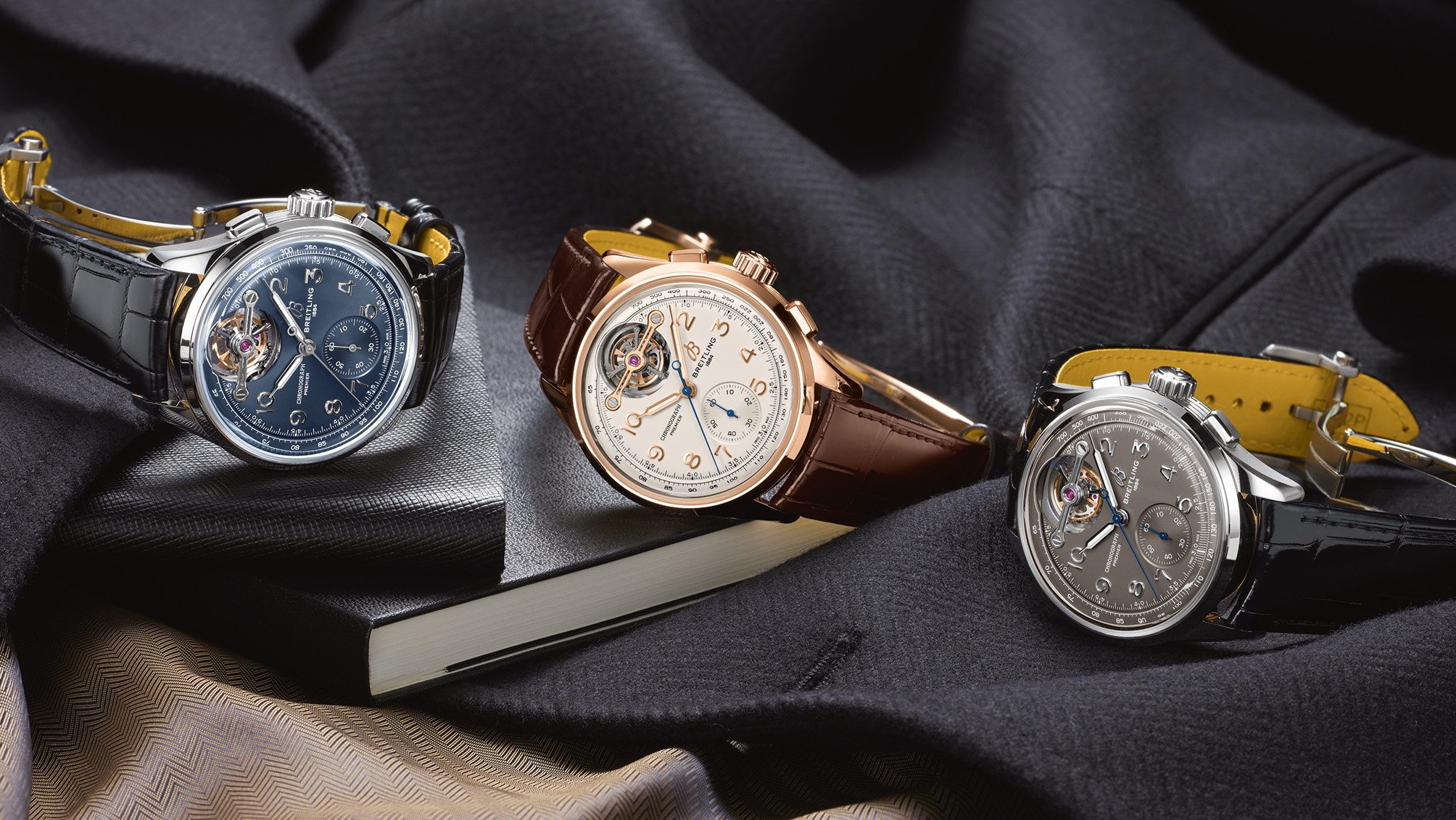 01_Premier B21 Chronograph 42 Tourbillon References LB2120171C1P1_RB2120211G1P1 & JB2120A61B1P1 (from left to right)_CMYK